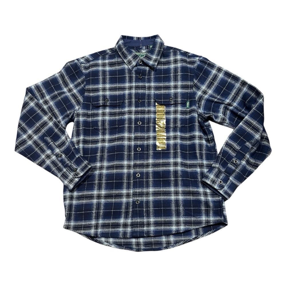 Woolrich Brawny Heavyweight Long Sleeve Plaid Flannel Shirt with Pockets Men's M